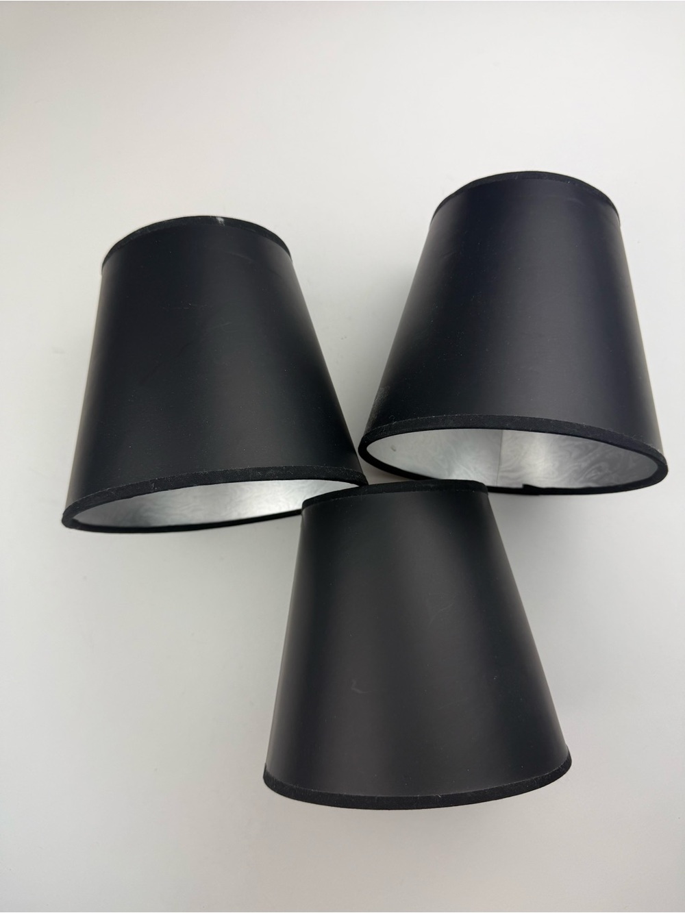Set of 3 Black Tapered Lamp Shades